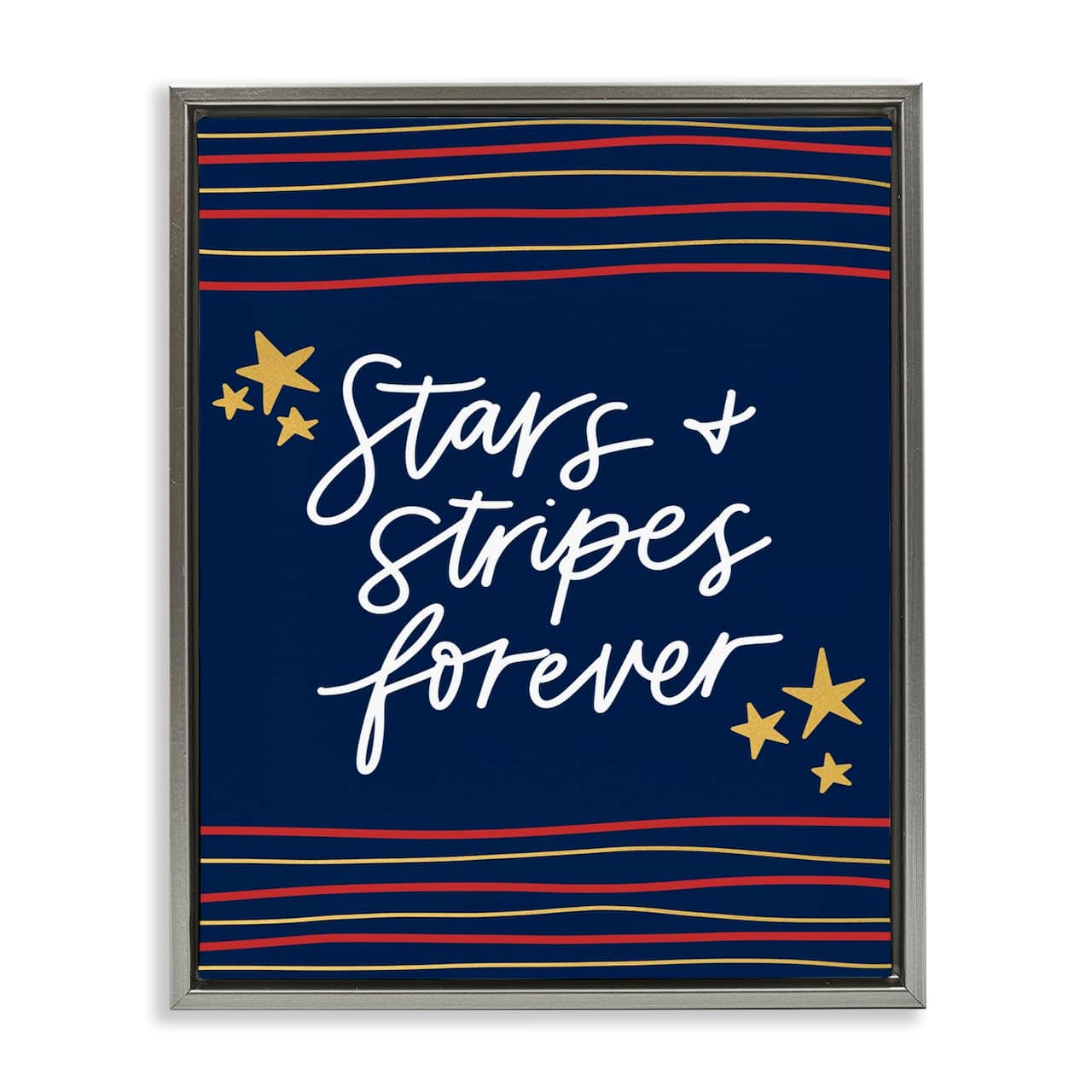 Stupell Industries Stars Stripes Forever Americana Independence Day Floater Framed Art